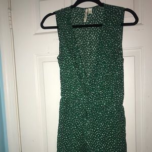 Green w/black & white spots Francescas romper - M